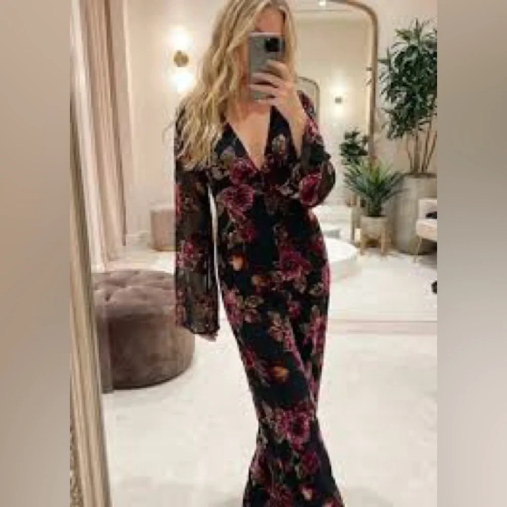 Nasty Gal Floral Black and Pink Jumpsuit - Picture 6 of 9